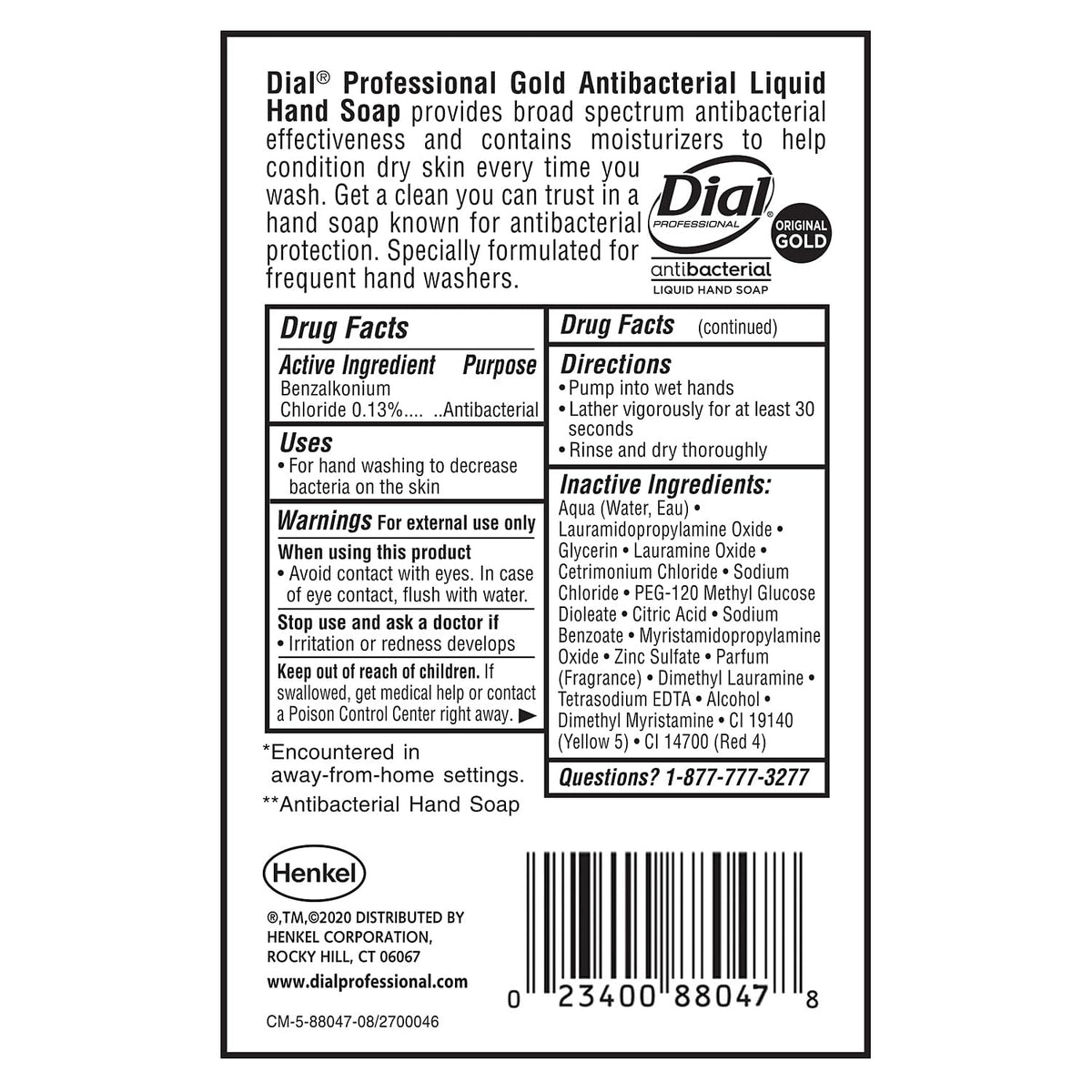 Dial 88047 antibacterial refill shown with a pump bottle for frequent handwashing