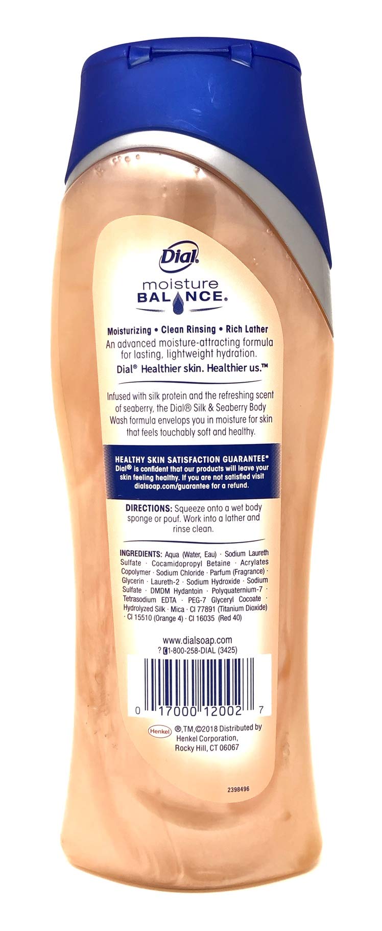 Dial brand packaging and label highlight omega-packed seaberries and moisture-enhancing ingredients.