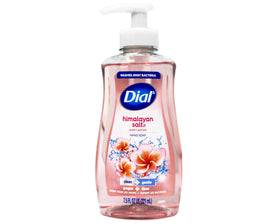 Dial Himalayan Pink Salt & Water Lily hand soap back of bottle showing moisture.