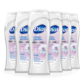 Dial Waterlily bottle front shows gentle formula for sensitive skin