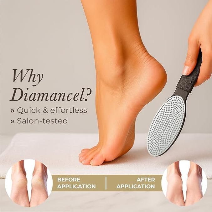 Diamancel diamond surface endures daily upkeep for regular foot maintenance.