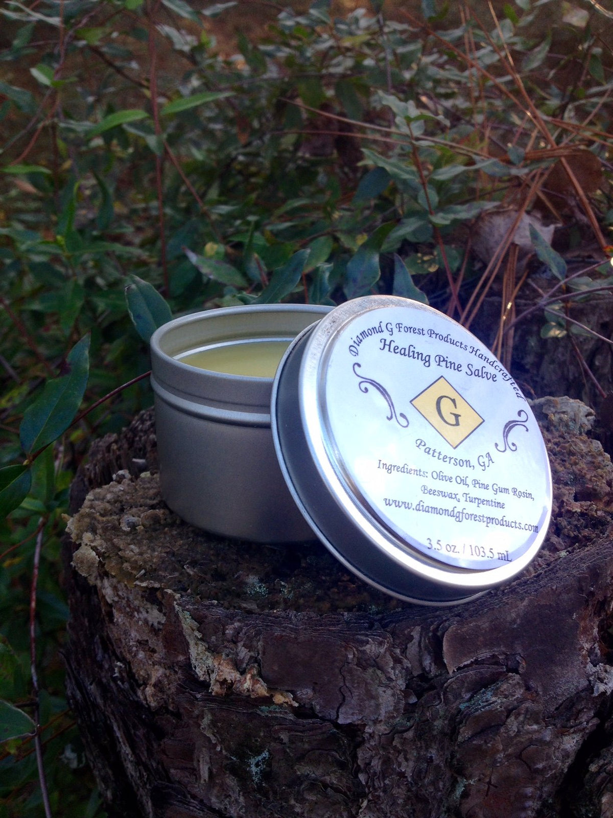 Diamond Healing Pine Salve on hand demonstrates daily moisture routine
