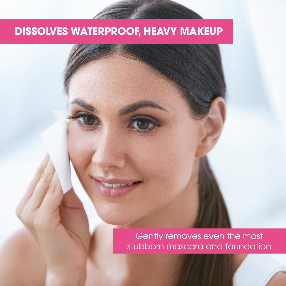 Diamond Wipes makeup remover wipe dissolving heavy makeup on waterproof formulas.