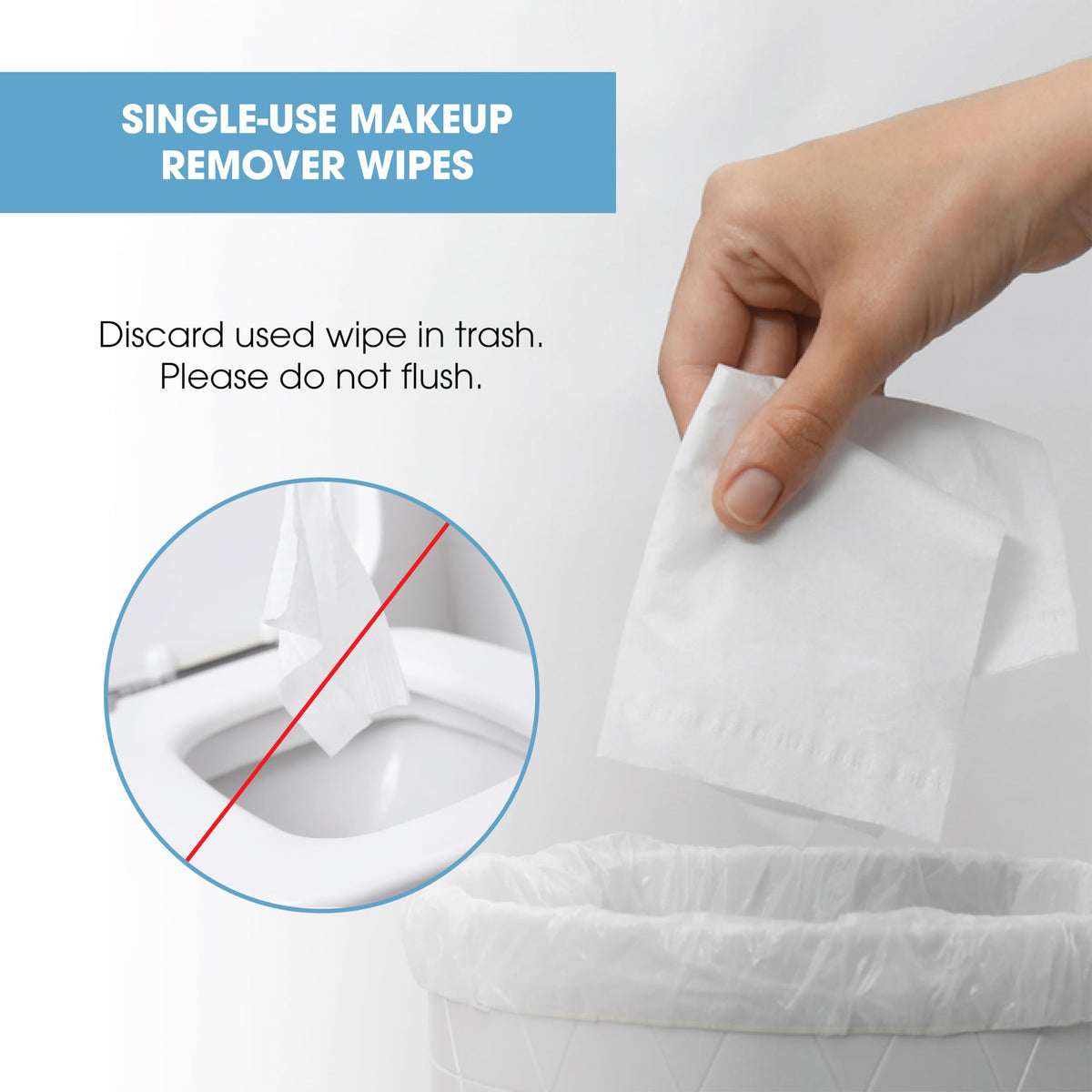 Diamond Wipes close-up showing waterproof makeup removal action