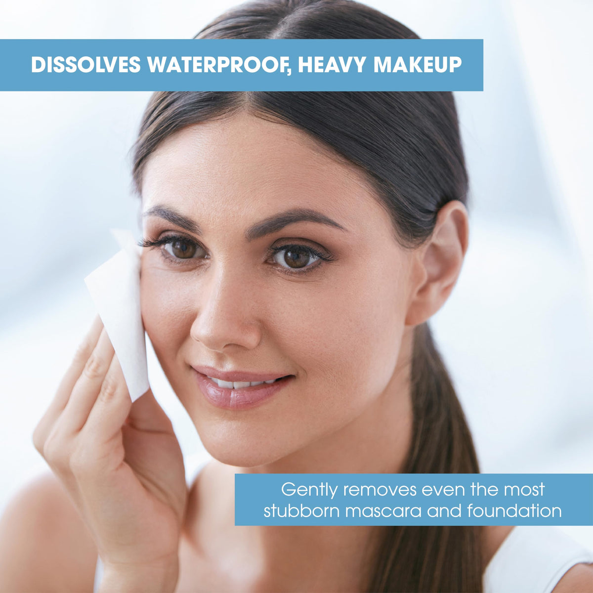 Diamond Wipes wipe close-up highlighting gentle cleansing for heavy makeup