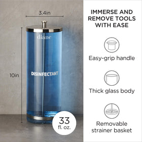 Diane sterilizing jar featuring lift basket for easy tool addition and retrieval