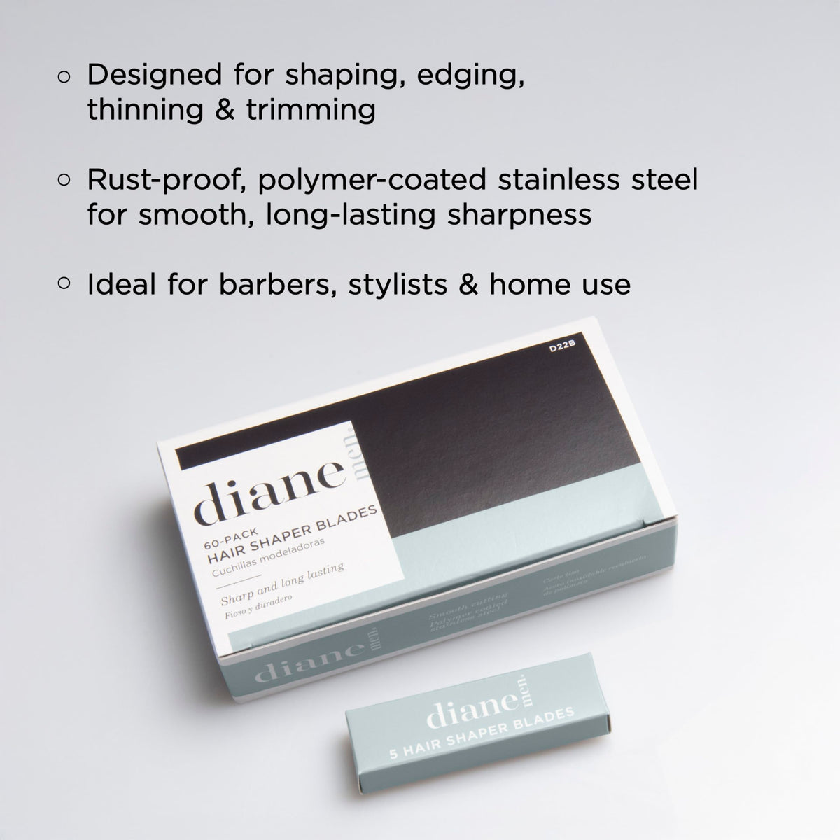 Close-up of Diane polymer-coated blade showing smooth action and reduced friction
