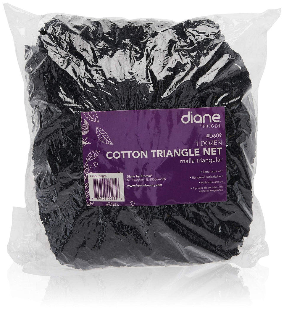 Diane triangle hairnet extra-large pack12 keeps hair secured while styling and sleeping.