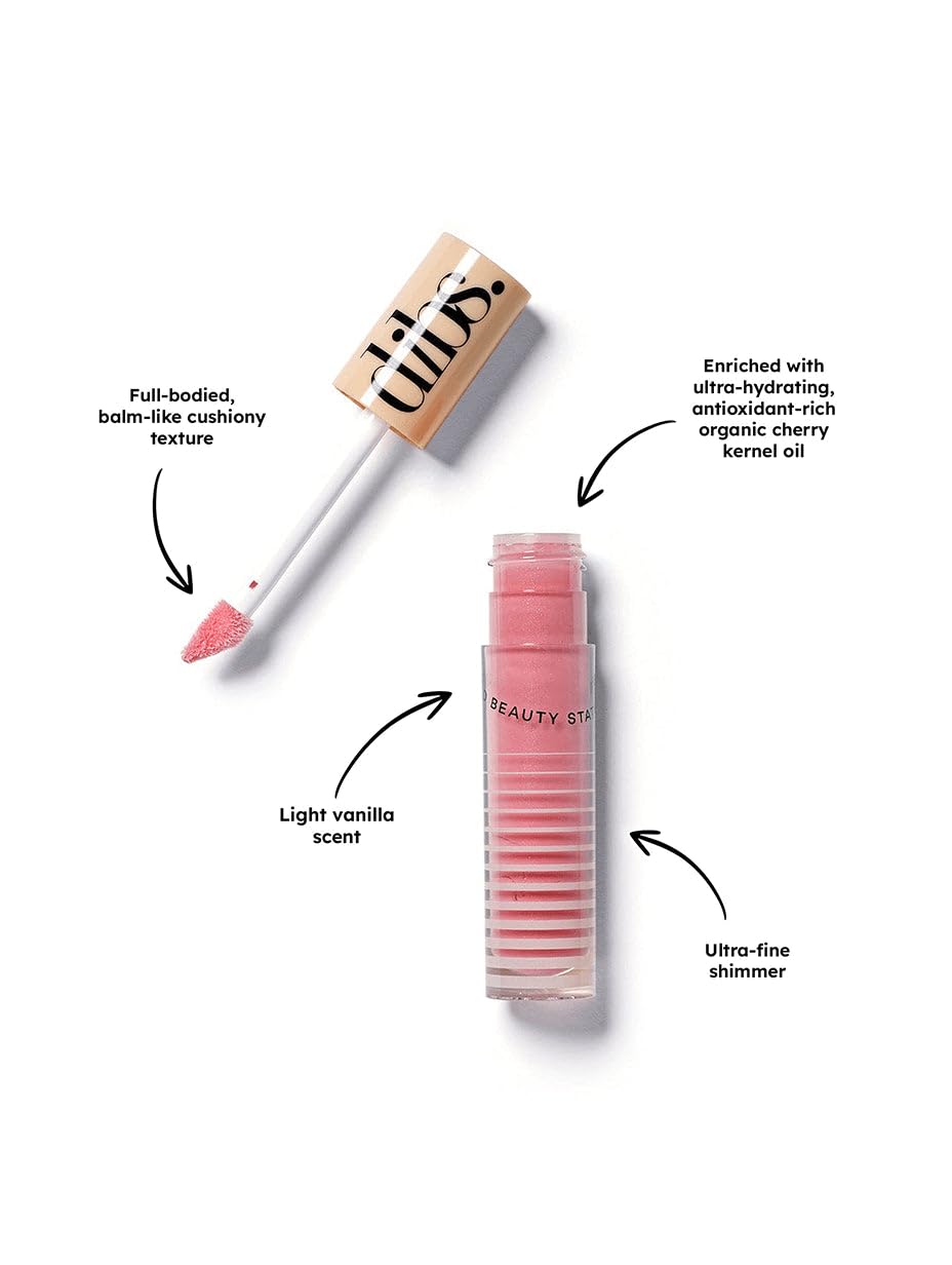 DIBS Go To Glossy Balm Lip Gloss Topper crayon application for versatile lip shine.