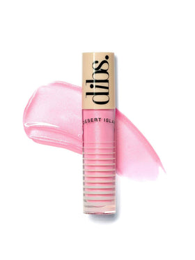 DIBS Go To Glossy Balm Lip Gloss Topper Italian Soda in application showing high shine and smooth finish