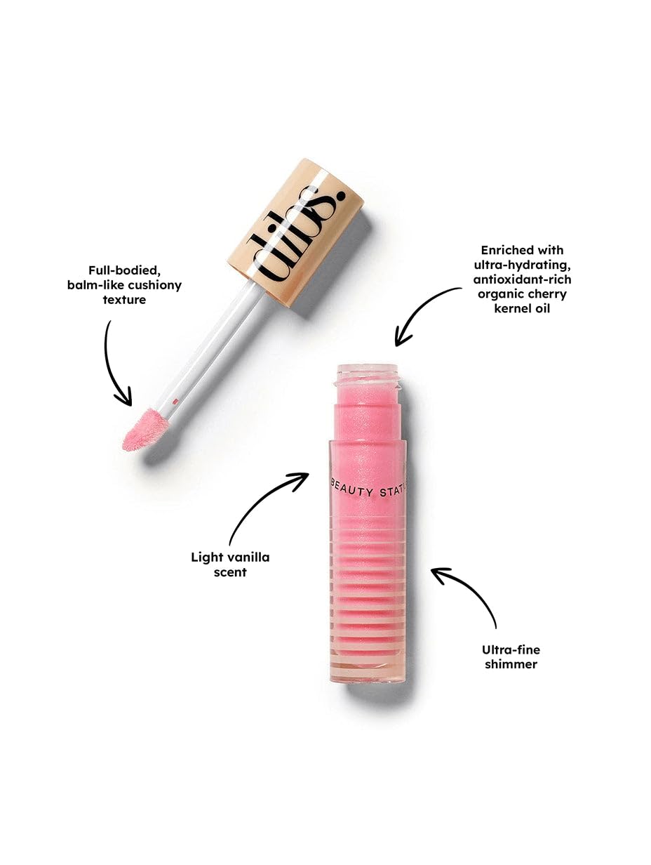 DIBS Go To Glossy Balm Lip Gloss Topper Italian Soda close-up highlighting shine and iridescent shimmer