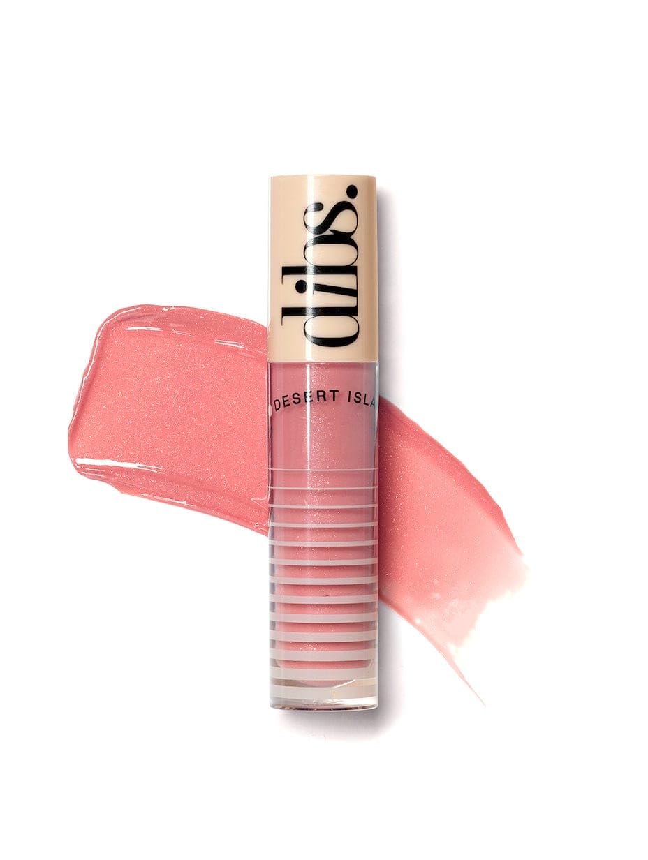 DIBS Go To Glossy Balm Lip Gloss Topper in Italian Soda adds high-shine, non-sticky gloss finish.