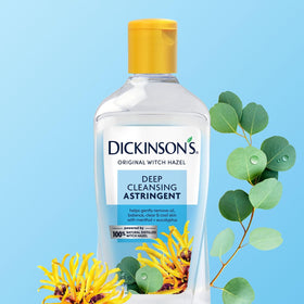 Dickinson's Witch Hazel close-up clarifying pores for ultra-clear complexion.