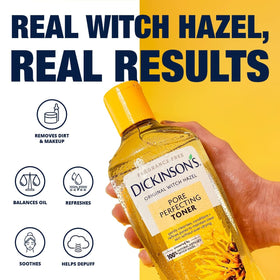Six-pack Dickinson's Witch Hazel Toner displayed for routine skincare.