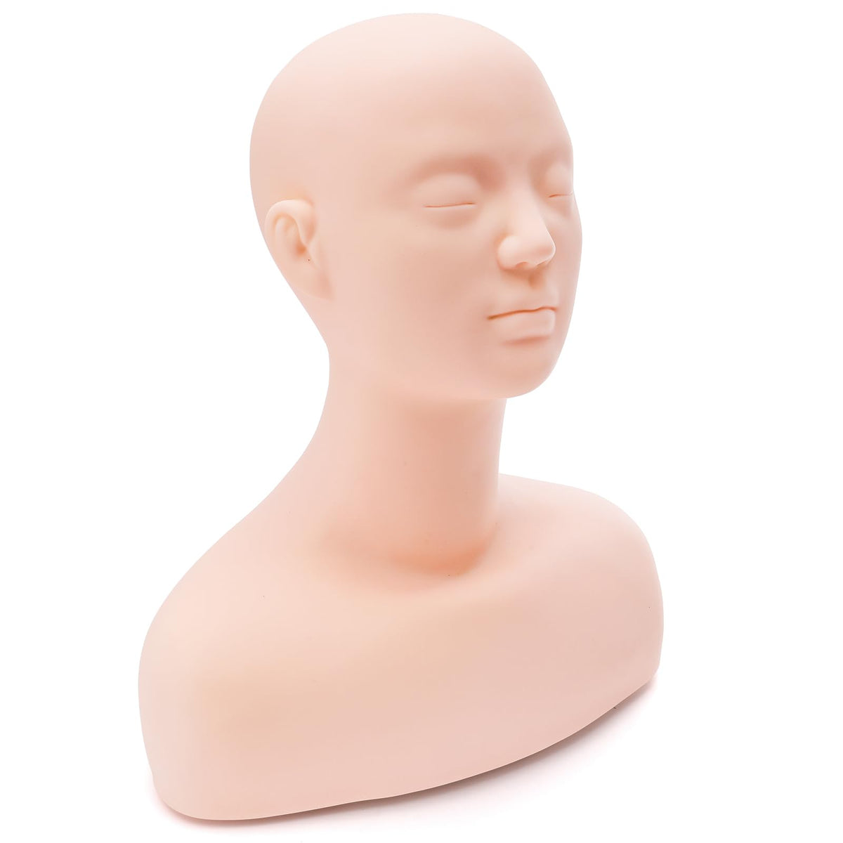 Dicunoy Esthetics head with shoulder for makeup practice and wig display.