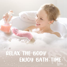 Didaey pink spa gloves displayed in compact packaging for easy storage.