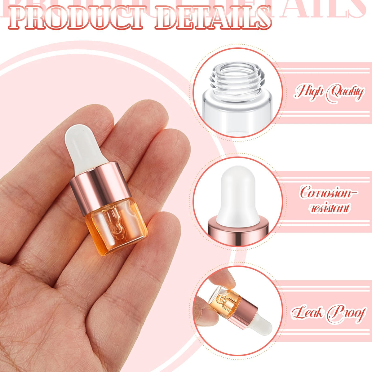 Didaey bulk pack 100 mini bottles glass for multiple liquids