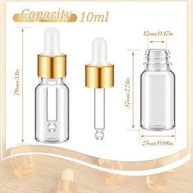 Didaey clear glass essential oil dropper bottles with 10ml capacity, safe storage