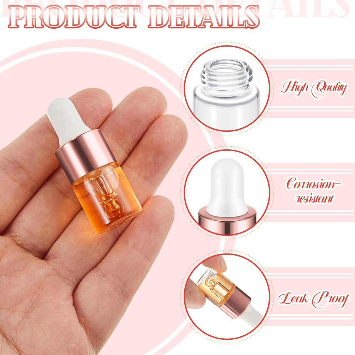 Didaey rose gold cap bottle preserves perfume oils securely.