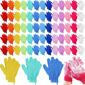 Didaey exfoliating gloves in a colorful bulk pack for thorough body cleansing