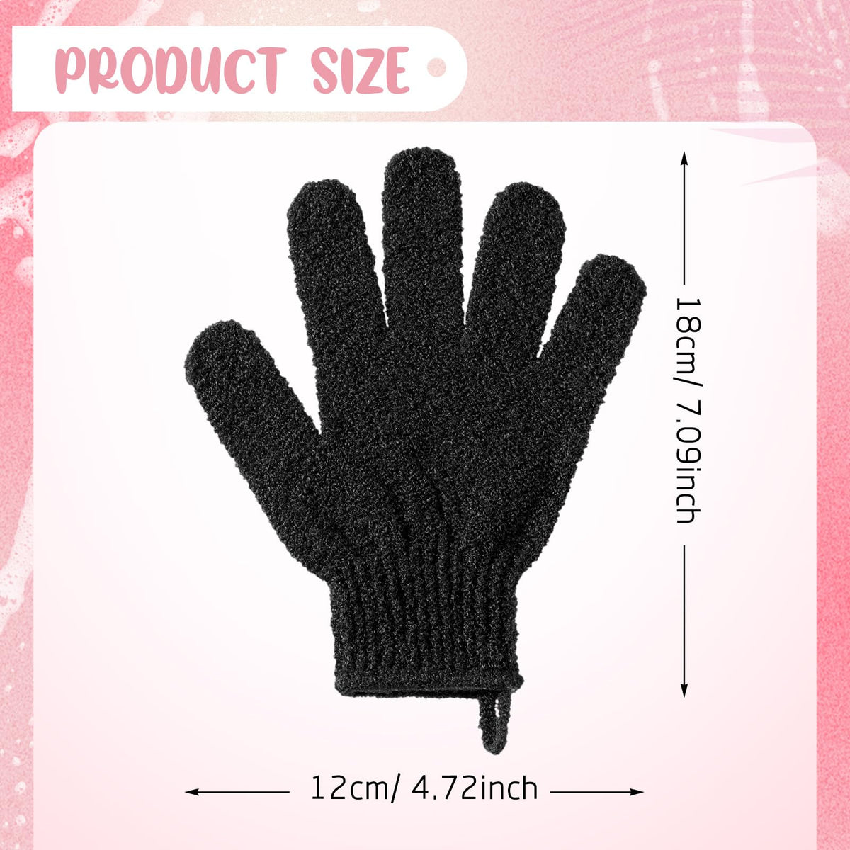 Didaey exfoliating gloves front view shows soft nylon texture for gentle scrubbing.