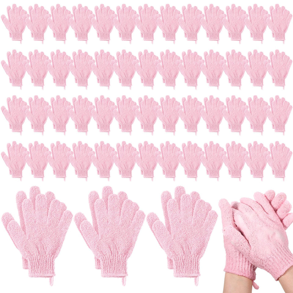 Didaey exfoliating gloves bulk pink pack for spa and daily body scrubs.