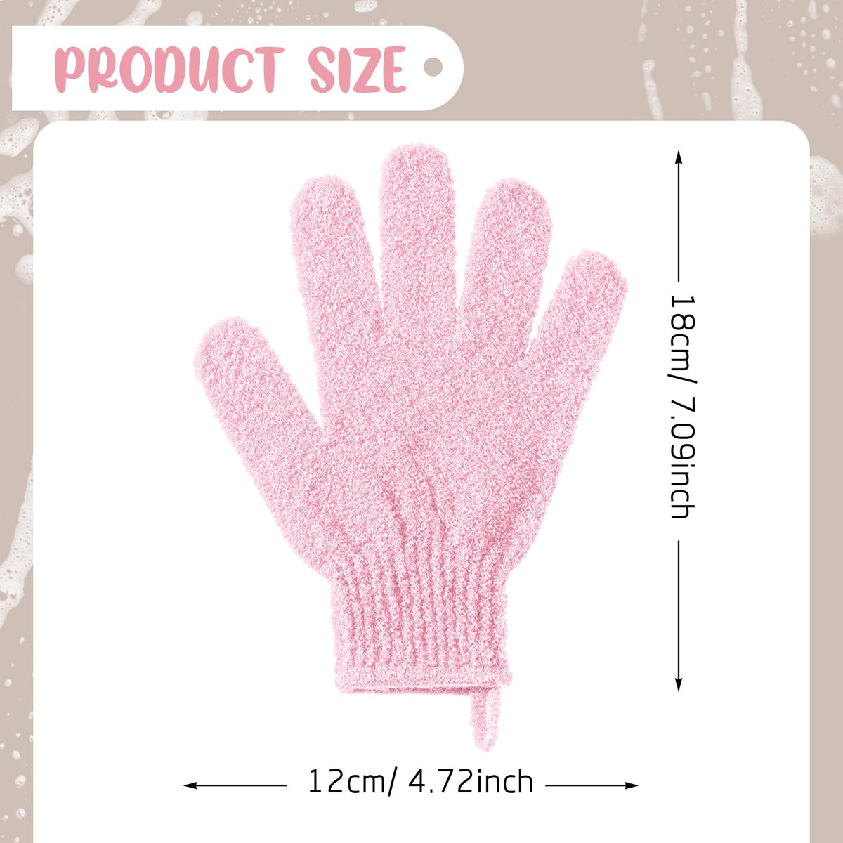 Didaey exfoliating gloves hanging loop design for easy drying after showers.