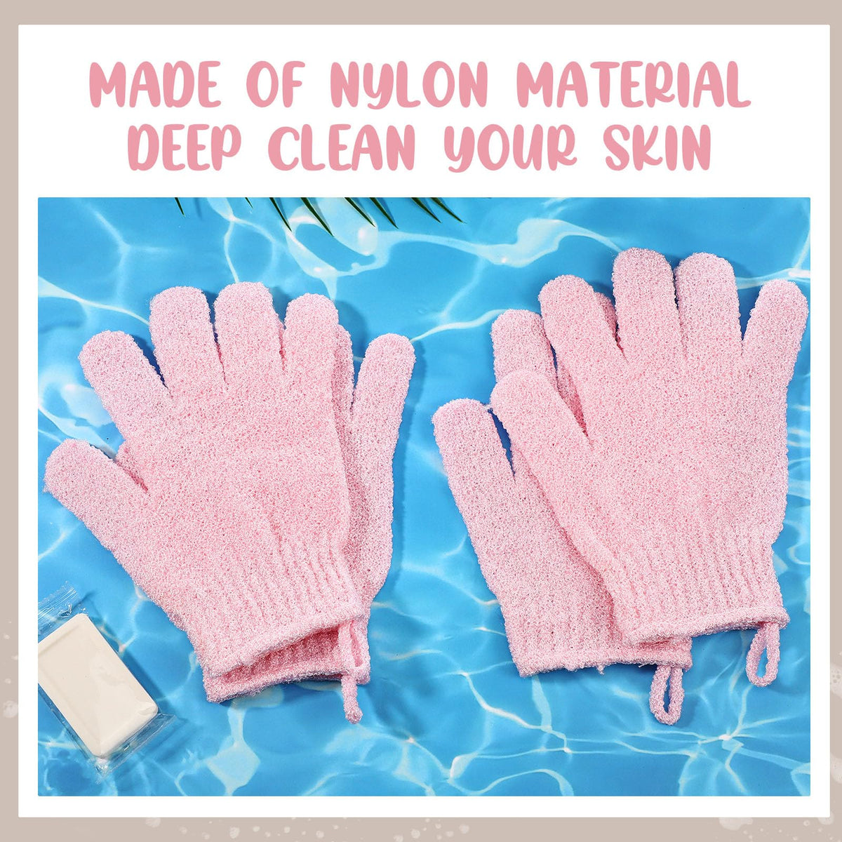 Didaey exfoliating gloves in action during shower for thorough cleansing.