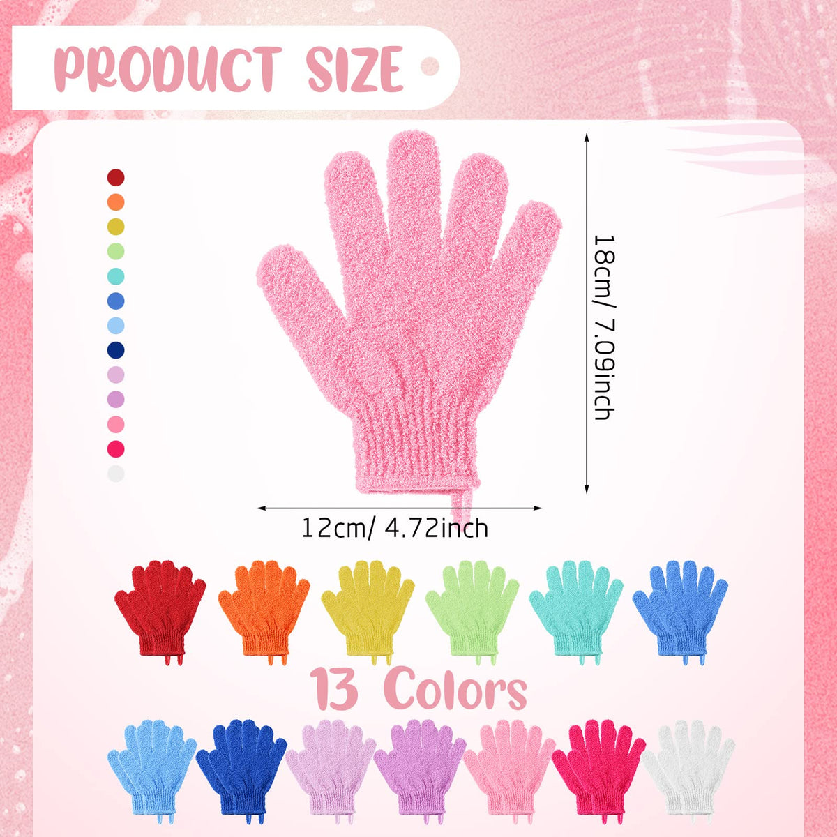 Didaey nylon exfoliating gloves with a hanging loop for easy drying after showers