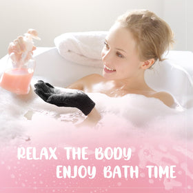 Didaey gloves use on arm demonstrates spa-like cleansing.