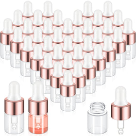 Didaey mini glass dropper bottle with rose gold cap for travel liquids.