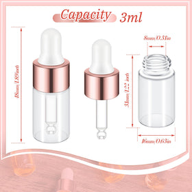 Didaey mini glass dropper with rose gold cap for precise sample dispensing.