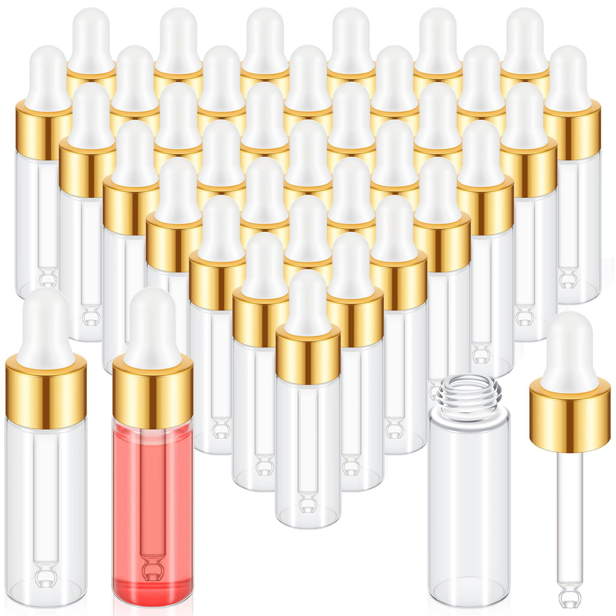 Didaey mini glass oil dropper bottle with gold cap for portable storage on the go
