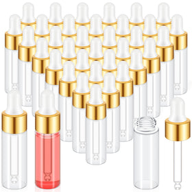 Didaey mini glass oil dropper bottle with gold cap for portable storage on the go