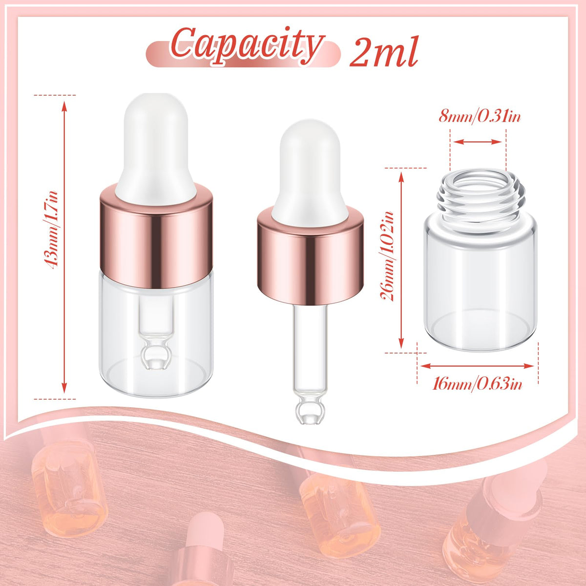 Didaey clear 2ml vial ideal for essential oils on the go.