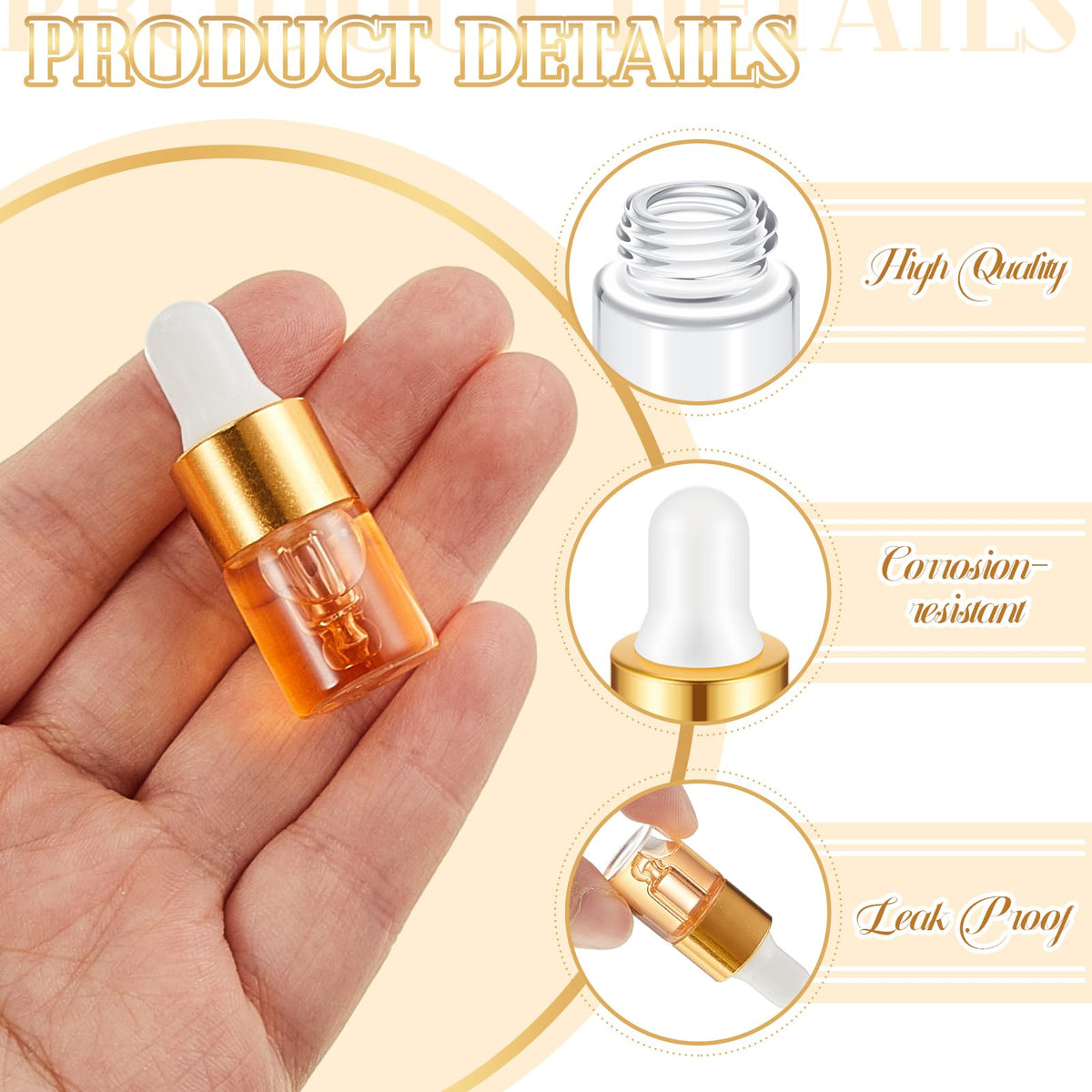 Didaey travel-size perfume bottle 2ml with gold cap for on-the-go use.