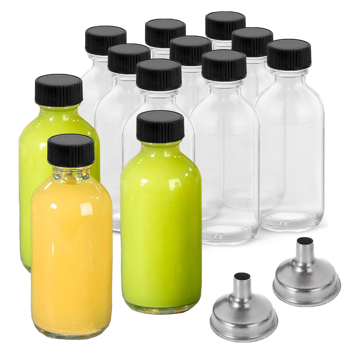DIDITIME 12-pack 2oz glass bottles for samples and travel.