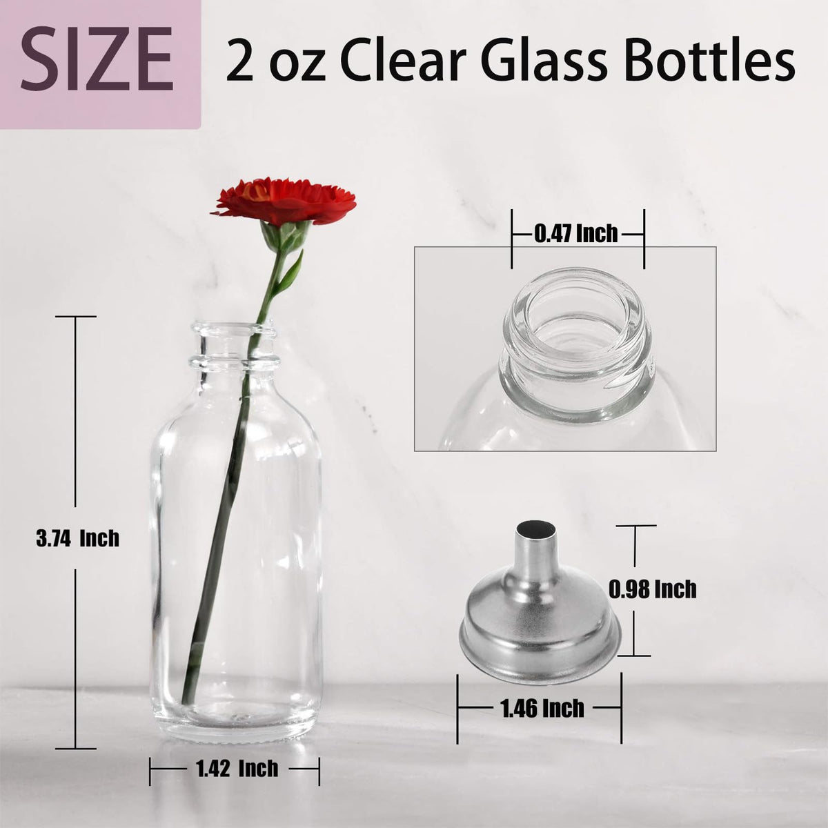 DIDITIME clear glass bottle with lids showcases contents safely.