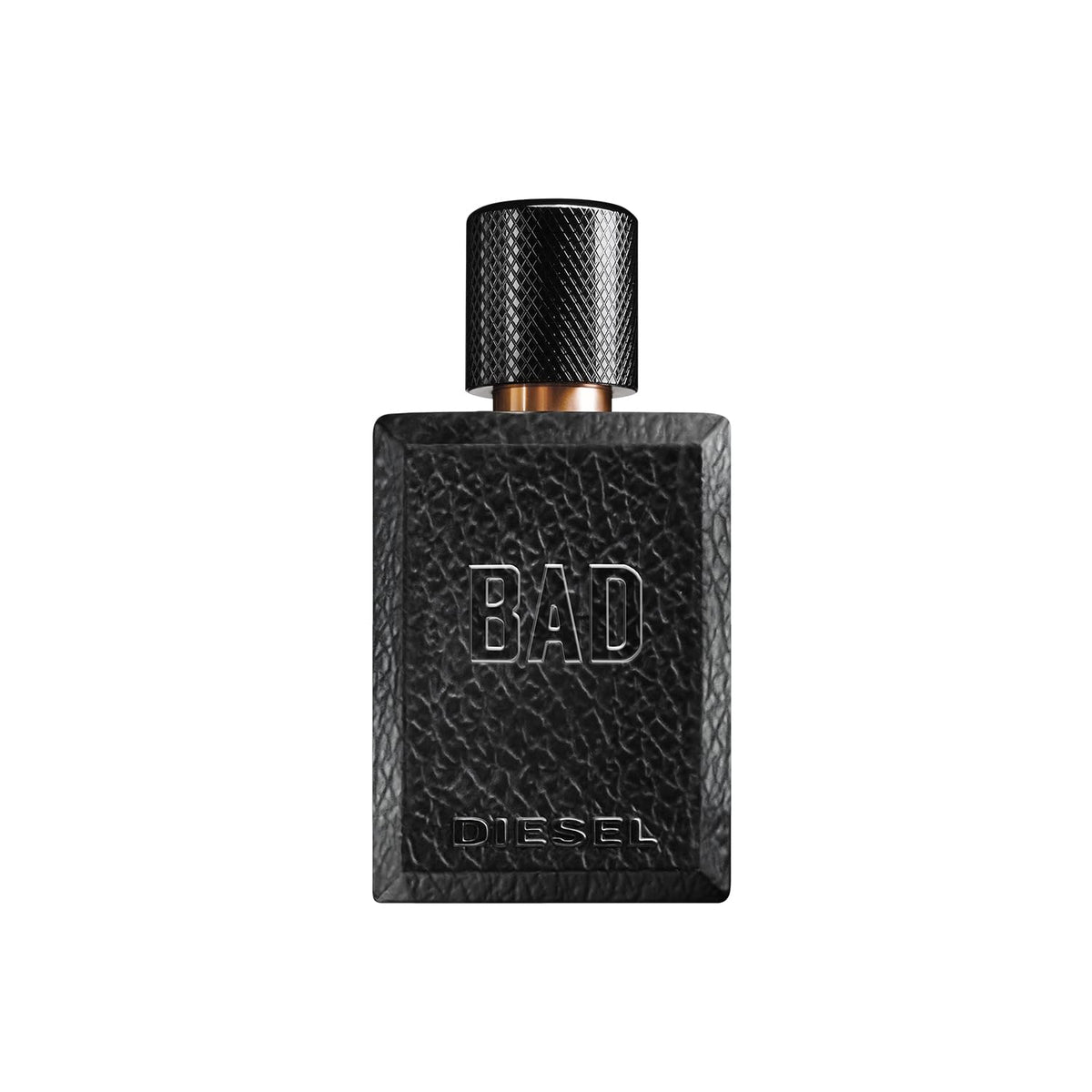 Diesel Bad bottle front, bold woody scent for confident moments.