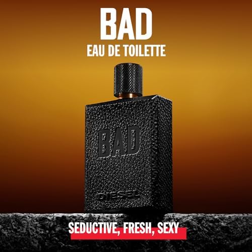 Diesel Bad woody notes and bergamot on display for a signature scent.