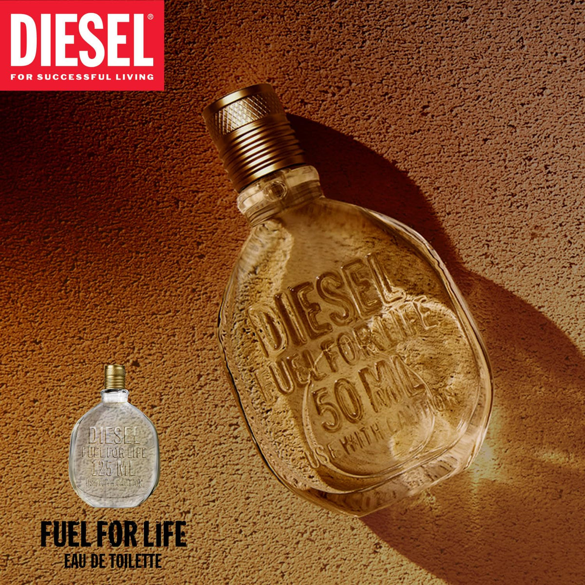 Diesel Fuel for Life fragrance splash capturing spicy and woody notes.