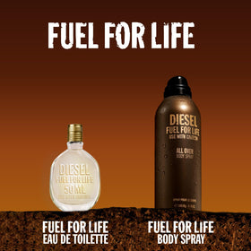 Diesel Fuel for Life logo on bottle communicates brand confidence.