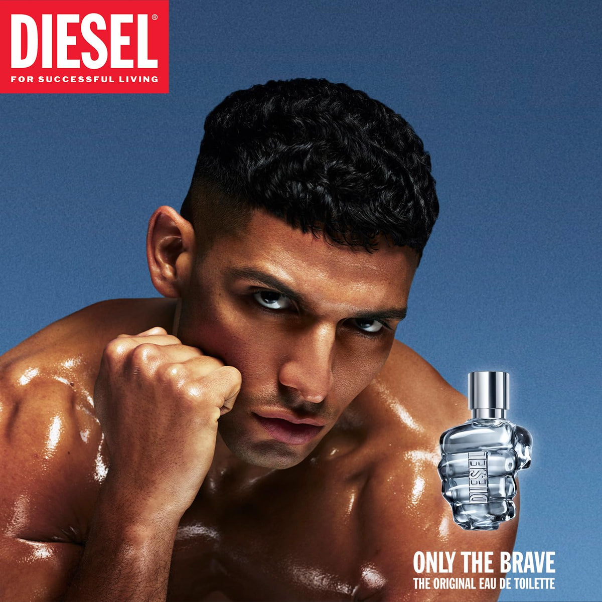 Diesel Only the Brave branding label highlights iconic fist design