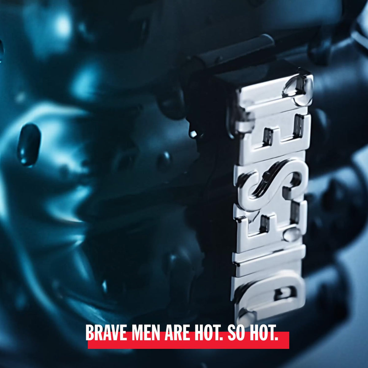 Diesel Only The Brave cap detail image highlights a precise tactile finish.
