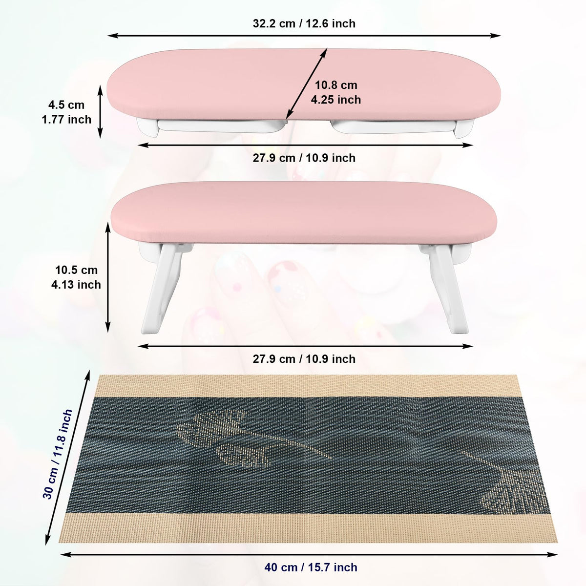 Diesisa nail arm rest dimensions 32x10 cm for table planning