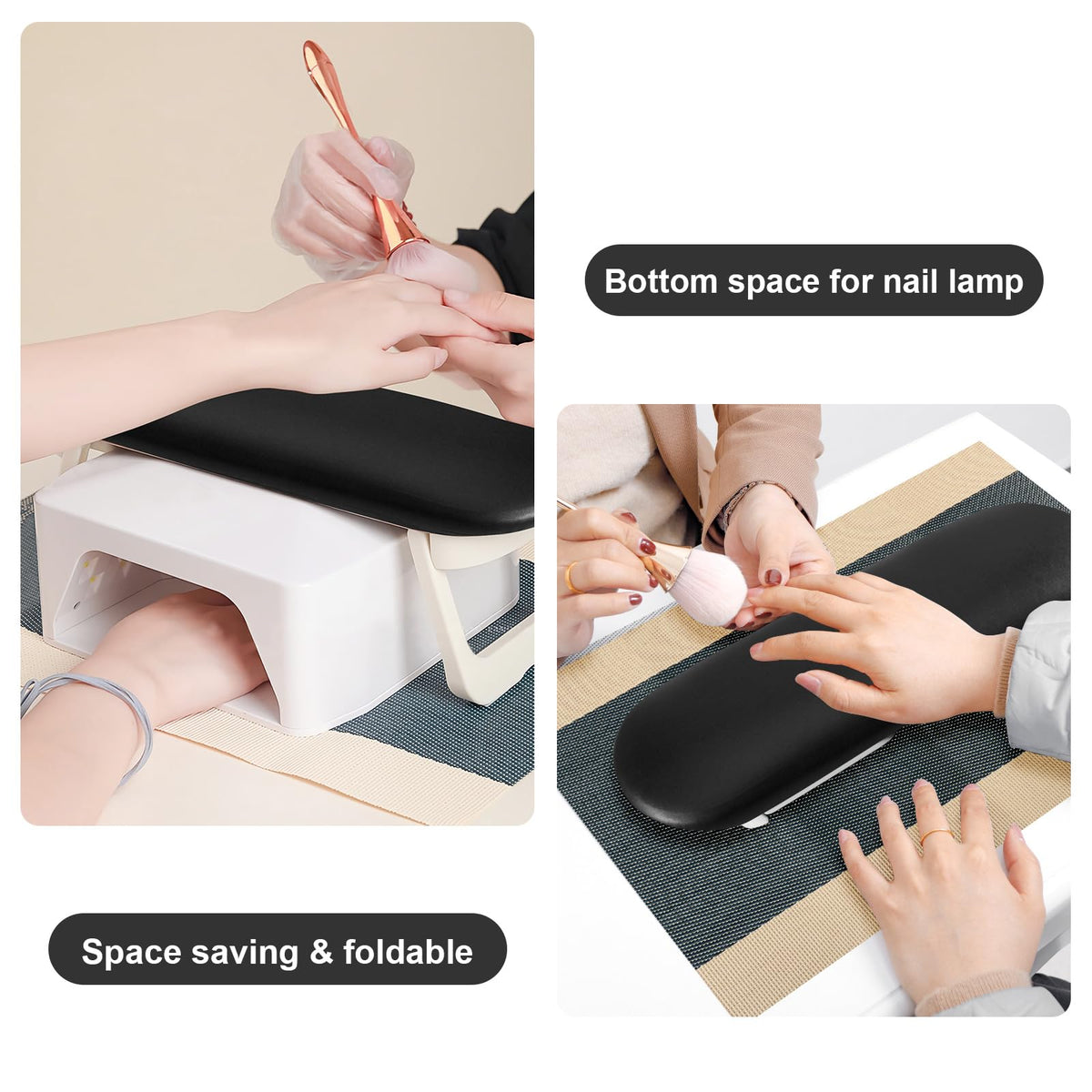 Diesisa Nail Arm Rest requires no assembly for quick setup.
