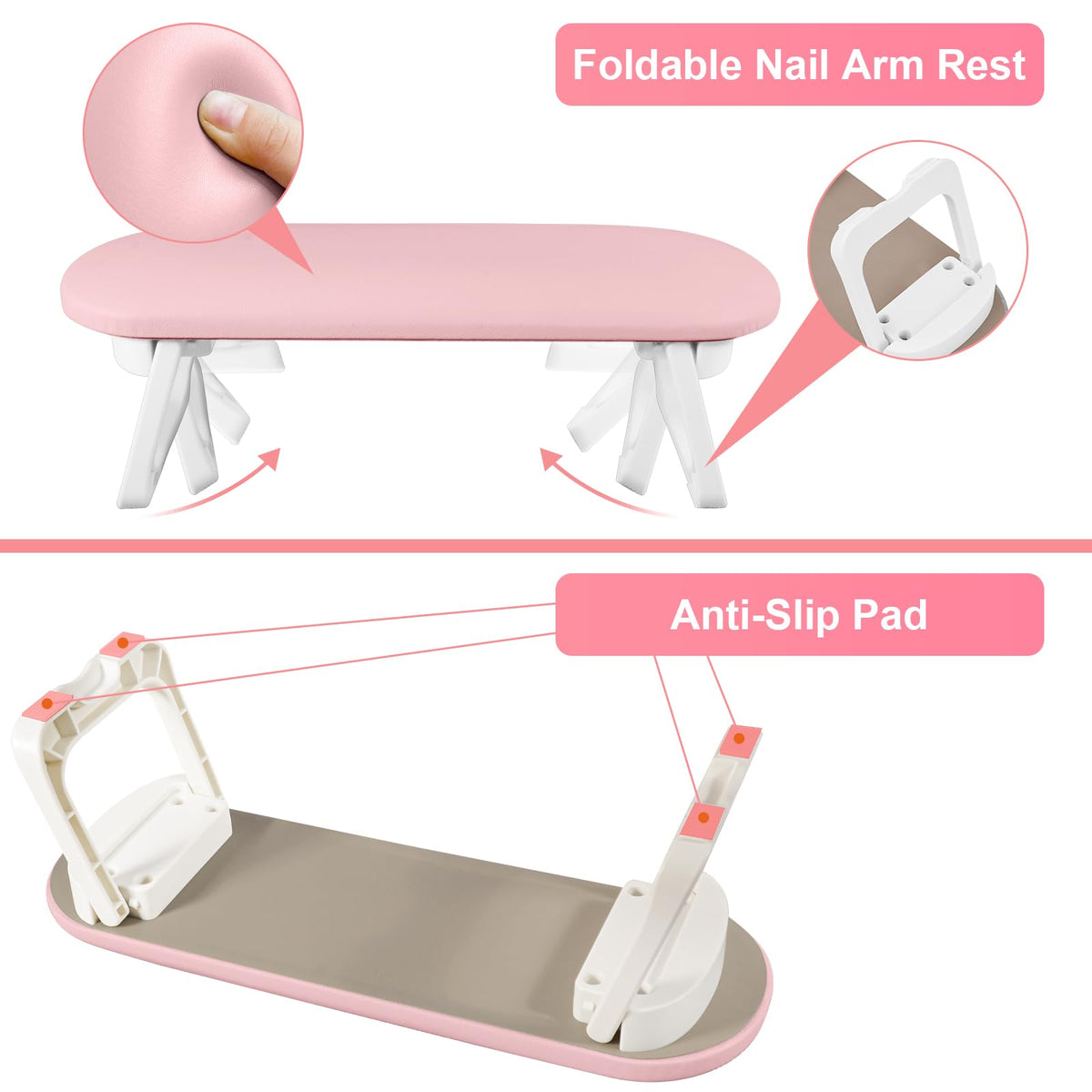 Diesisa PU leather nail arm rest close-up for premium feel and comfort