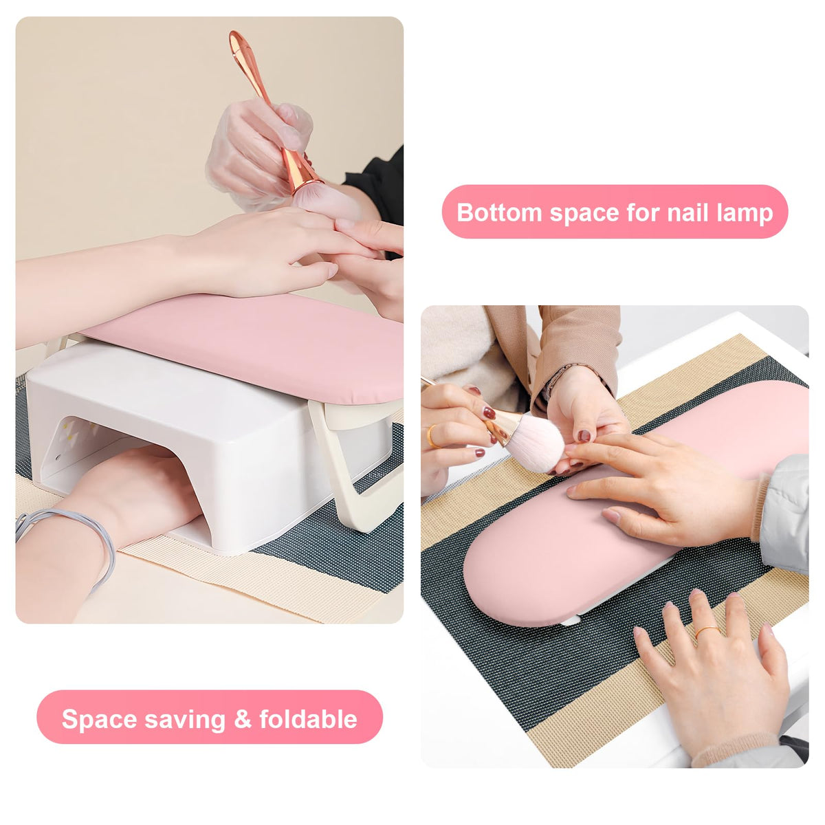 Diesisa nail arm rest soft pillow provides comfortable hand positioning