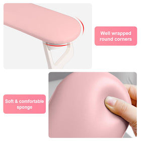 Diesisa space-saving nail arm rest design fits under under UV lamps for efficiency