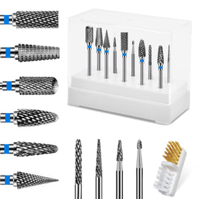 Diesisa nail drill bits set in blue packaging for home salon prep and shaping.